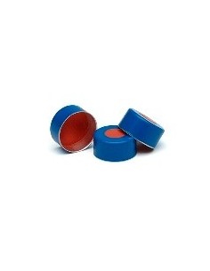 Blue crmp cap 11mm FEP Rub septa 100 PK