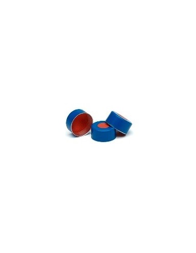 Blue crmp cap 11mm FEP Rub septa 100 PK