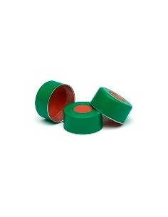 Green crimp cap 11mm FEP R septa 100 PK